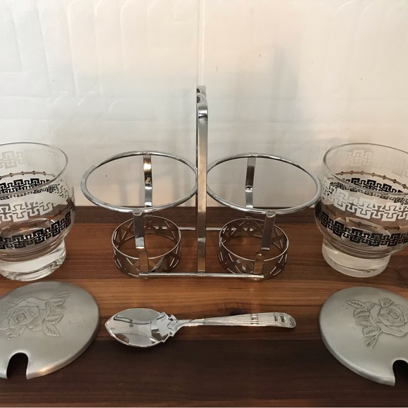 Midcentury 1950 Libbey double pot confitures/condiments. En verre. - Picture 4 of 9